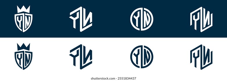 Diseño de conjunto de logotipo de letra de NY