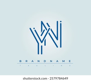 YN Technology Letter Logo Template. This tech letter logo is a graphic mark that uses letters to represent a technology company.