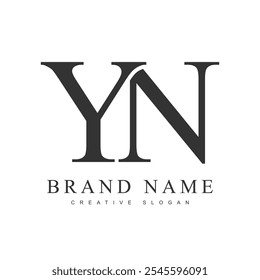 YN trendy logotype template. Initial letter y and n classic font style. Creative logo for company name or identity. Vector illustration.