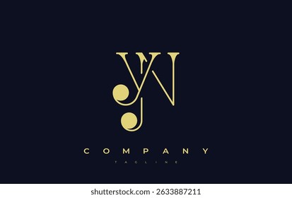 YN Typography Logo Design. Stylish monogram design depiction featuring the letters Y and N combined in an artistic signature style, delivering a unique and creative visual representation.