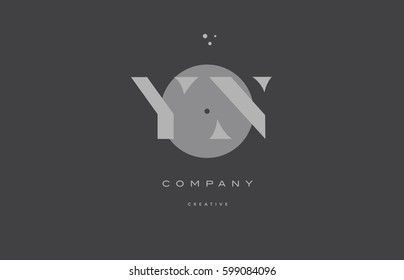 yn y n  grey modern stylish alphabet dot dots eps company letter logo design vector icon template 