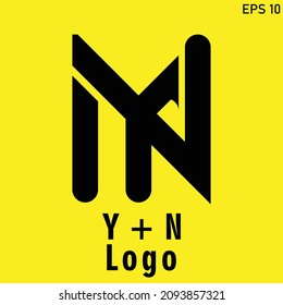 YN y n Initial Letter Split Lowercase Modern Monogram linked outline rounded logo. YN vector logo. NY YN initial based Alphabet icon logo.