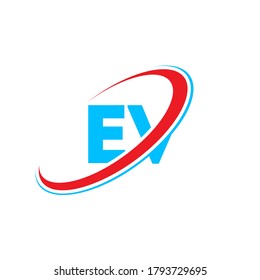 YN Y N letter logo design. Initial letter YN linked circle uppercase monogram logo red and blue. YN logo, Y N design. yn, y n