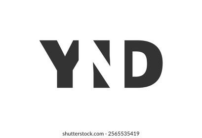 YND logo design. Initial letter Y N D bold font style for tech startups, consulting, corporate branding. Creative company name, headlines typography identity, trendy logotype. Vector illustration.