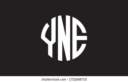 YNE Circle Emblem Abstract Monogram Letter Mark Vector Logo Template