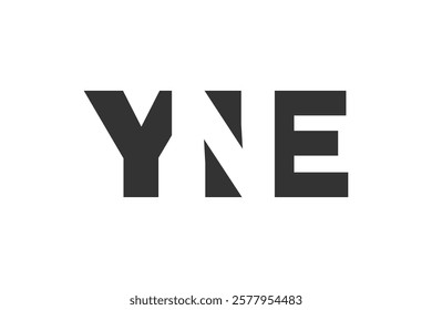 YNE logo design. Initial letter Y N E bold font style for tech startups, consulting, corporate branding. Creative company name, headlines typography identity, trendy logotype. Vector illustration.