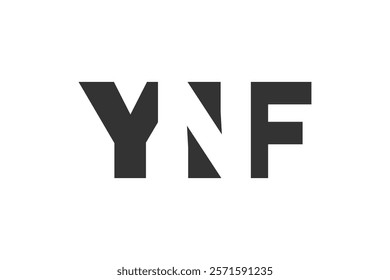 YNF logo design. Initial letter Y N F bold font style for tech startups, consulting, corporate branding. Creative company name, headlines typography identity, trendy logotype. Vector illustration.