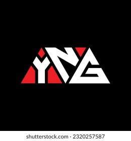 YNG triangle letter logo design with triangle shape. YNG triangle logo design monogram. YNG triangle vector logo template with red color. YNG triangular Simple, Elegant, and Luxurious Logo