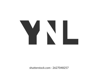 YNL logo design. Initial letter Y N L bold font style for tech startups, consulting, corporate branding. Creative company name, headlines typography identity, trendy logotype. Vector illustration.