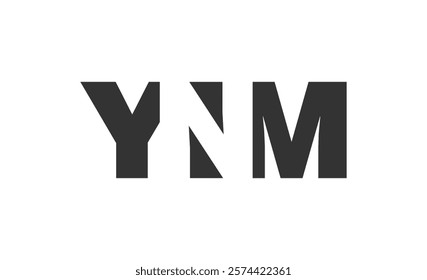 YNM logo design. Initial letter Y N M bold font style for tech startups, consulting, corporate branding. Creative company name, headlines typography identity, trendy logotype. Vector illustration.