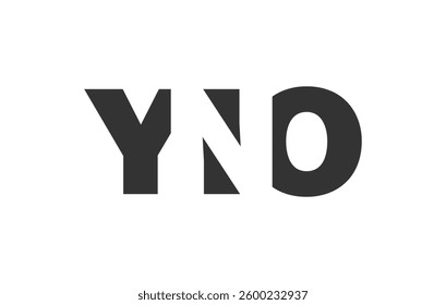 YNO logo design. Initial letter Y N O bold font style for tech startups, consulting, corporate branding. Creative company name, headlines typography identity, trendy logotype. Vector illustration.