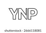 YNP logo design template with strong and modern bold text. Initial based vector logotype featuring simple and minimal typography. Trendy company identity ideal for businesses brand presence.