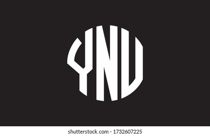 YNU Circle Emblem Abstract Monogram Letter Mark Vector Logo Template