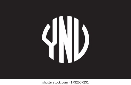 YNV Circle Emblem Abstract Monogram Letter Mark Vector Logo Template