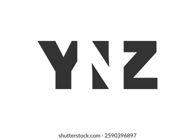 YNZ logo design. Initial letter Y N Z bold font style for tech startups, consulting, corporate branding. Creative company name, headlines typography identity, trendy logotype. Vector illustration.