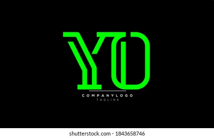 YO abstract initials monogram letter text alphabet logo design