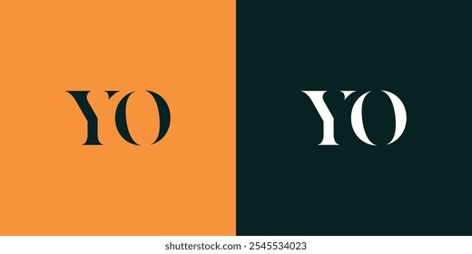 YO abstract minimalist letters Logo Monogram. It is a minimalist logo, this logo is made by combining two letters