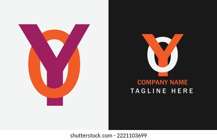 YO alphabet letters monogram logo