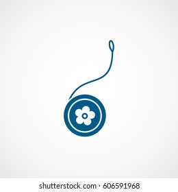 Yo Yo Baby Toy Blue Flat Icon On White Background