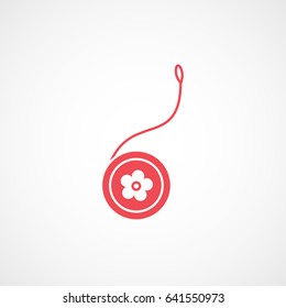 Yo Yo Baby Toy Red Flat Icon On White Background