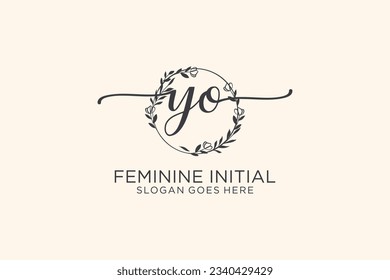 YO Beauty Monogram und elegante Logo Design Handschrift-Logo der ersten Signatur, Hochzeit, Mode, Blumen und botanisch mit kreativen Vorlage.