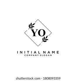 YO Beauty vector initial logo, handwriting logo of initial signature, wedding, fashion, jewelry, boutique, floral and botanical with creative template for any company or business.