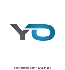 YO company linked letter logo blue