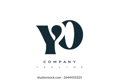 YO Creative Abstract Typography Logo Design. Elegant logo combining bold typography and creative shapes, ideal for branding and identity solutions.