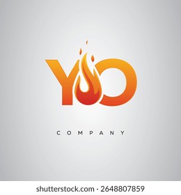 YO Creative Fire Letter Logo Design