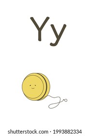 Yo yo English phonics spelling of y  vector illustration 