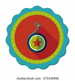 yo yo flat icon with long shadow,eps 10