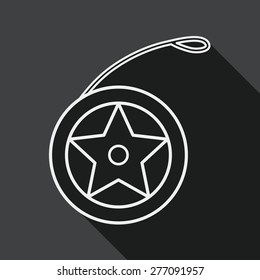 yo yo flat icon with long shadow,eps 10, line icon