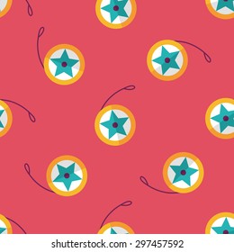 yo yo flat icon,eps 10 seamless pattern background