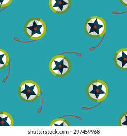 yo yo flat icon,eps 10 seamless pattern background