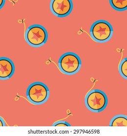yo yo flat icon,eps 10 seamless pattern background