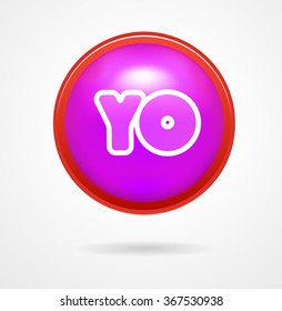 YO glossy realistic badge