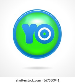 YO glossy realistic badge