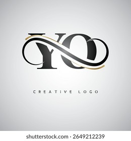 YO Infinity Monogram Logo - Elegante moderno carta marca Design com loop de luxo e símbolo de marca elegante
