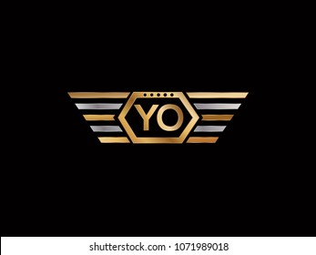 YO initial box letter design