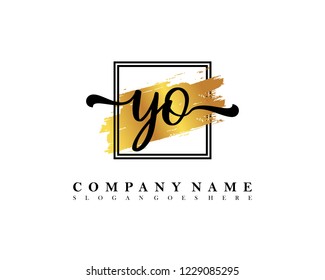 YO Initial handwriting logo concept