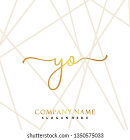 YO Initial Handwriting logo template vector
