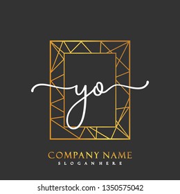 YO Initial Handwriting logo template vector