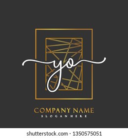 YO Initial Handwriting logo template vector