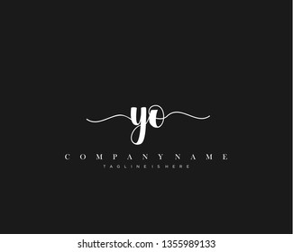 YO initial handwriting logo template vector