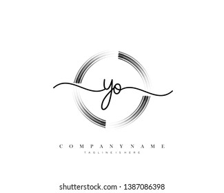 YO initial handwriting logo template vector