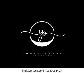 YO initial handwriting logo template vector