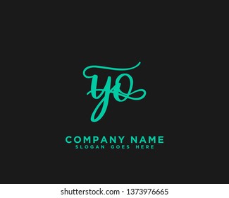 YO Initial Handwriting Logo Vector
