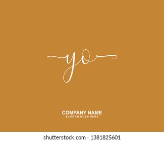 YO Initial handwriting logo vector