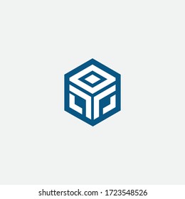 yo  initial hexagon. logo vector line