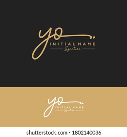 YO Initial letter handwriting and signature logo.